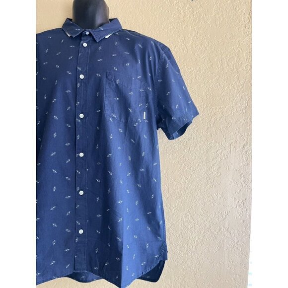 Quiksilver Men's Boredsnap Mini Motif Short Sleeve Button Down Shirt Size XXL - Picture 9 of 11